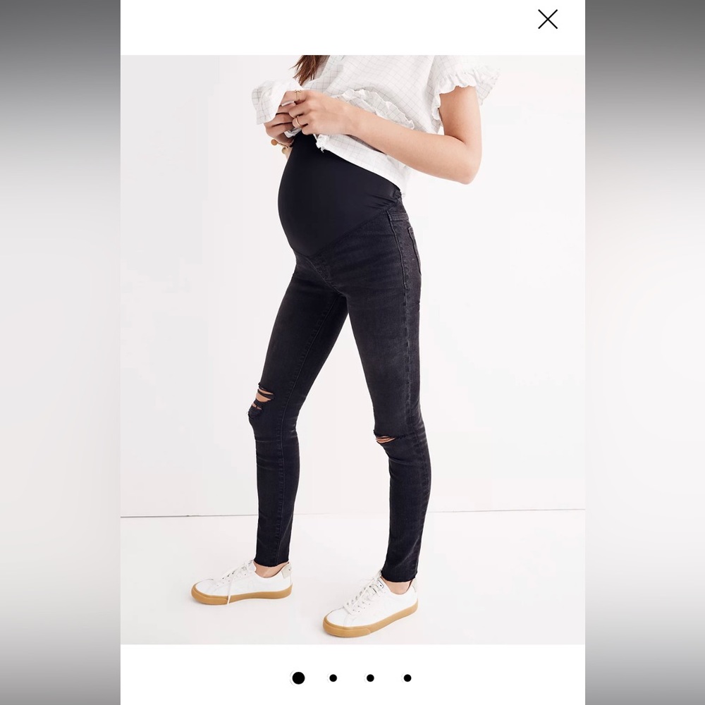 Maternity Madewell Size 28 Over-the-Belly Skinny Jeans in Black Sea